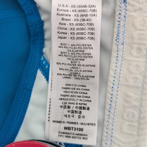 NWT New Balance Womens (XS) Blue/Turquoise Racerback Sports/Athletic/Sleep Bra - Picture 7 of 12